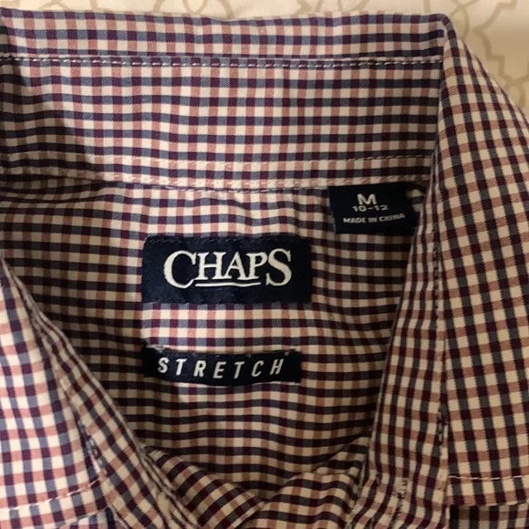 Kids Stretch Red White and BlueChaps Long Sleeve Dress Shirt Button Down - Picture 2 of 5